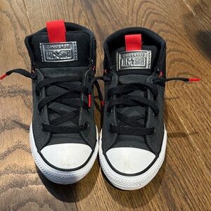 Converse Kids Black and Red High-Top Sneakers
